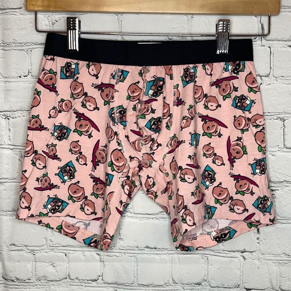 Meundies Peach colored Boxer Briefs Underwear with Peaches size Small New no tag